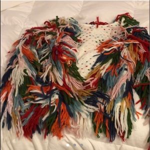 multicolored tasseled jacket!